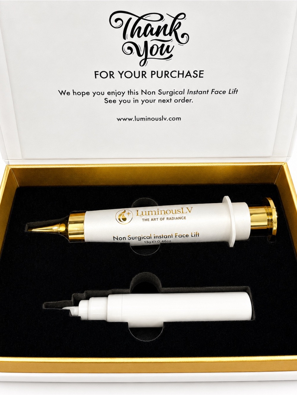 LuminousLV Non-Surgical Instant Face Lift Eye Cream — White & Gold